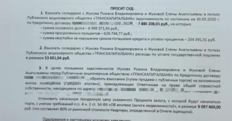 Елена и Роман должны банку чуть более 9 миллионов рублей