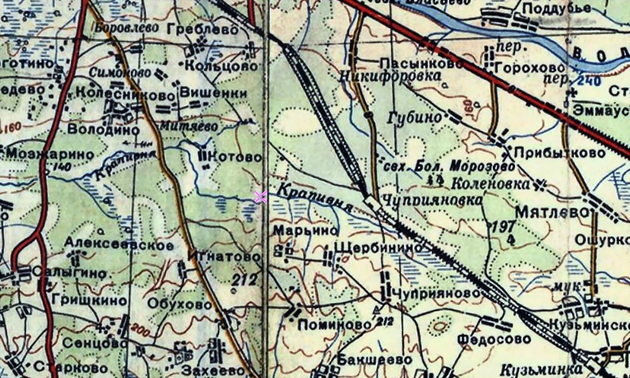 Фрагмент советской оперативной карты с районом боевых действий Фрагмент советской оперативной карты с районом боевых действий