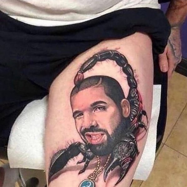 Дрейк + скорпион = плохая татуировка. Дрейк + скорпион = плохая татуировка.